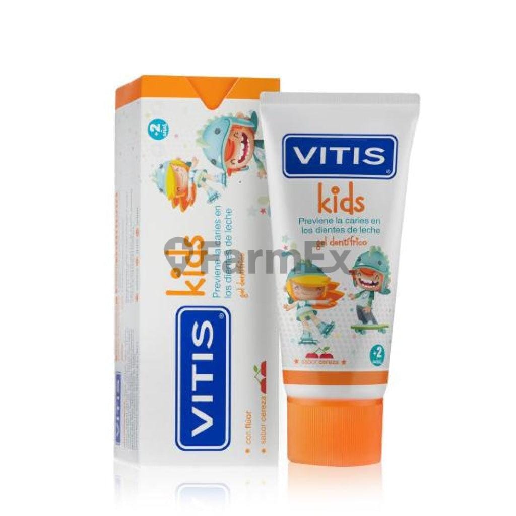 Gel Dentífrico Kids x 50 mL sabor cereza (Vitis) Farmex-Pluxee-Persistente